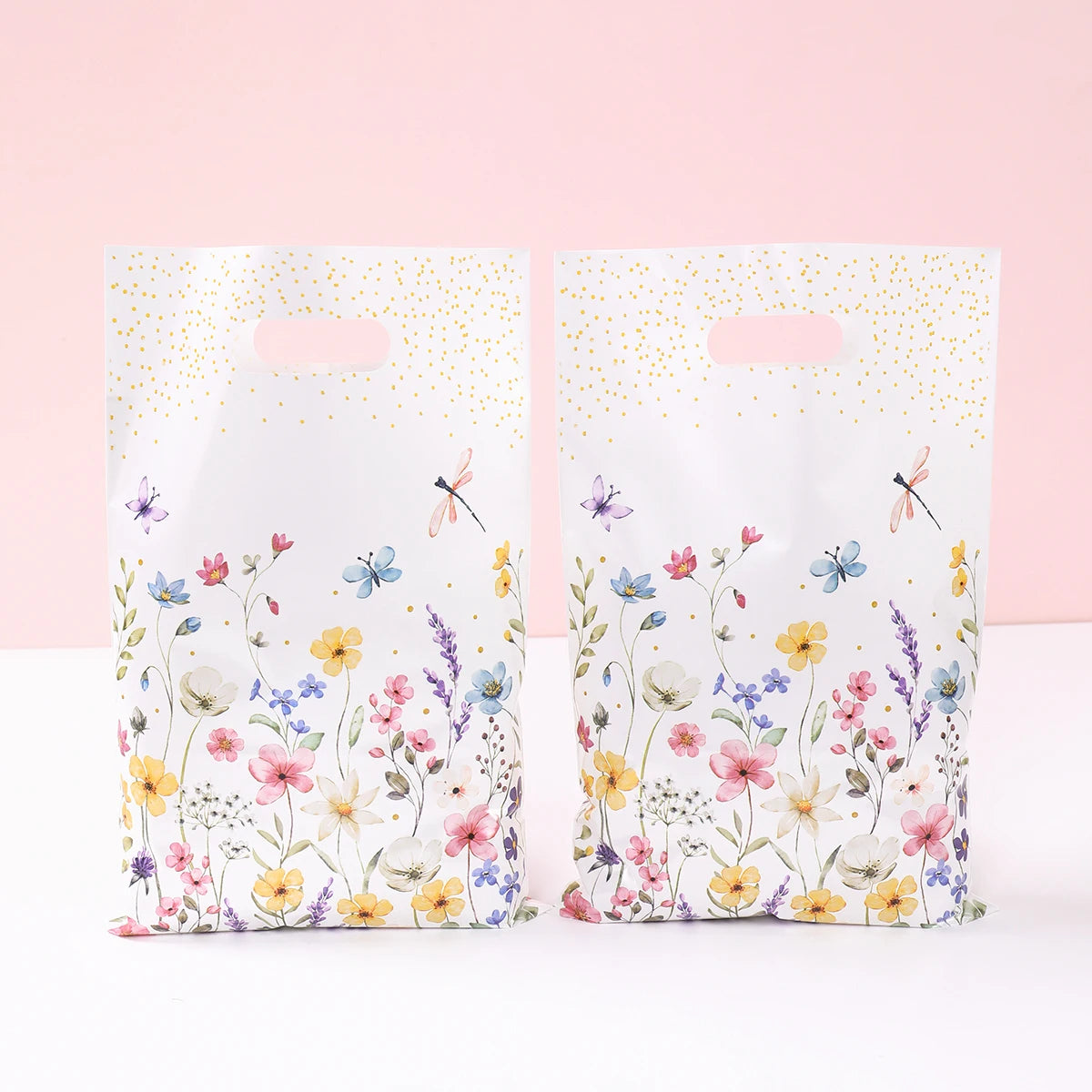 10/25/50pcs Wildflower Themed Handbag Candy Bags Spring Birthday Party Gift Packing Bag Birthday Baby Shower Girl Party Supplies